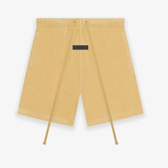 ESSENTIALS Fear Of God Terry Shorts Light Tuscan Yellow Casual Shorts Size XS - Picture 1 of 4